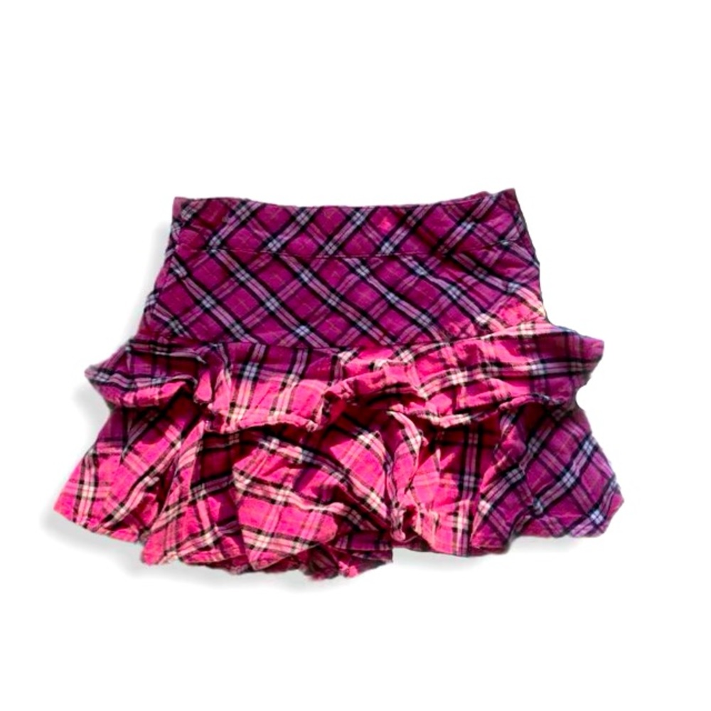 Girls Pink Plaid Skirt